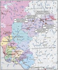 Рис. 1_1. Китэма, Бомнак Административная карта Амурской области