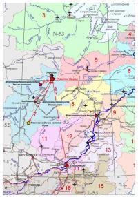 Рис.1. Участок Ниман на административной карте